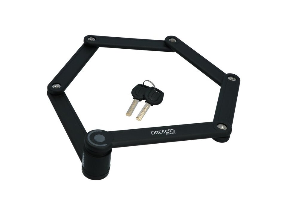 Dresco Vouwslot - 85cm - Zwart - Met Framehouder