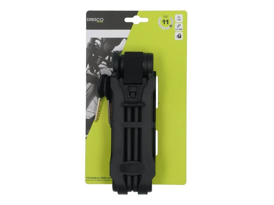 Dresco Vouwslot - 85cm - Zwart - Met Framehouder