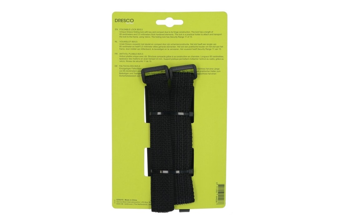 Dresco Vouwslot - 85cm - Zwart - Met Framehouder