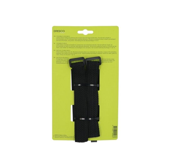 Dresco Vouwslot - 85cm - Zwart - Met Framehouder