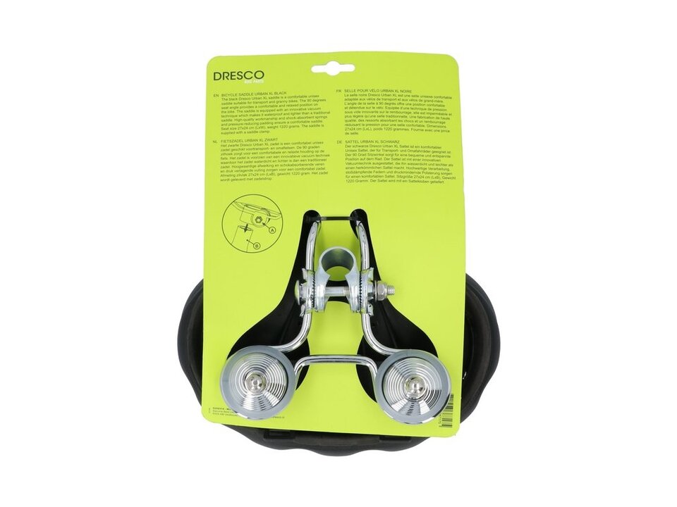 Dresco Drifter Fietszadel Urban XL - Zwart - Unisex