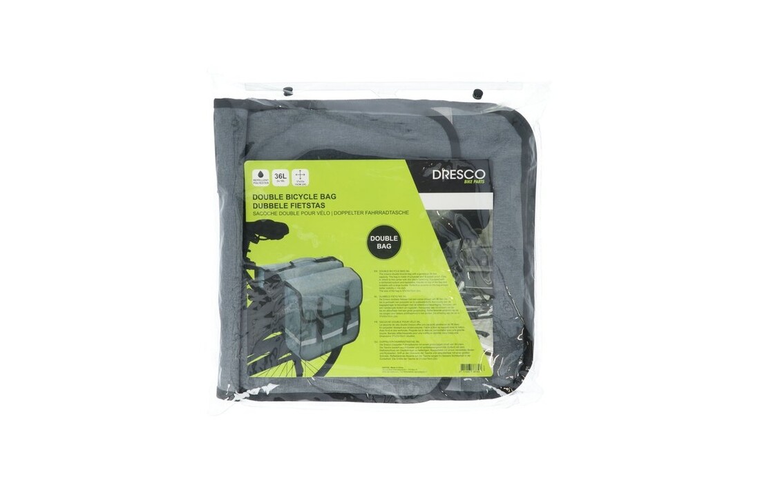 Dresco Dubbele Fietstas 36 Liter - Grijs