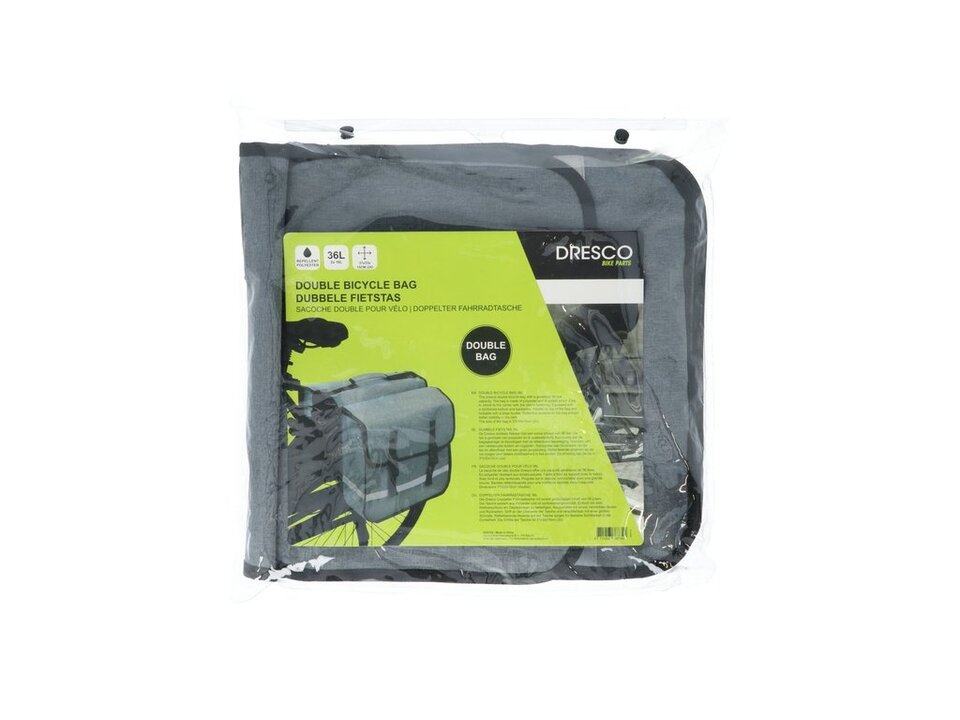 Dresco Dubbele Fietstas 36 Liter - Grijs