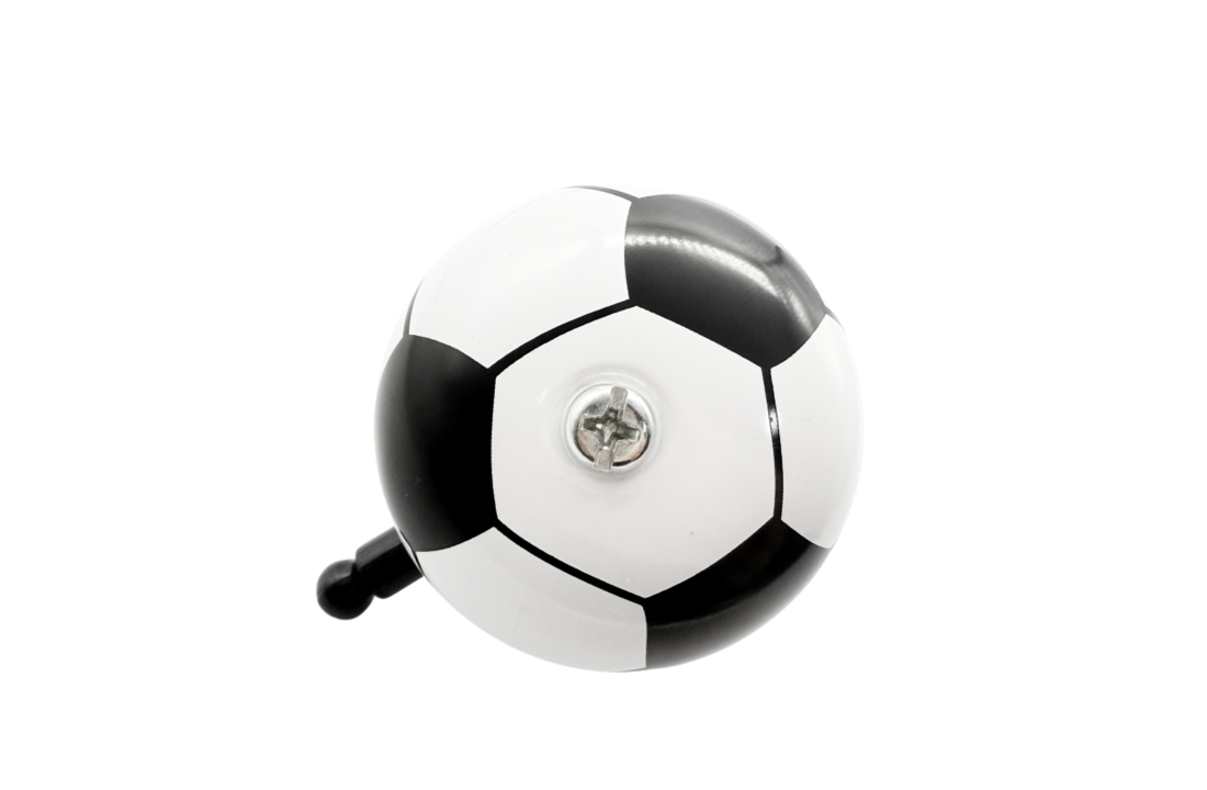 Voltano Kinder Fietsbel - Voetbal - Zwart / Wit