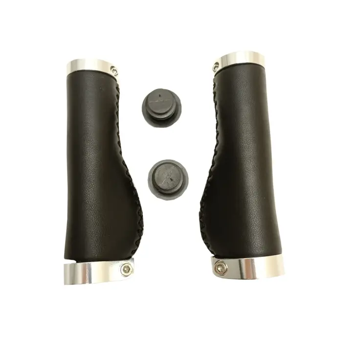 Falkx Ergonomische Fietshandvatten - Zwart Leer 137 MM