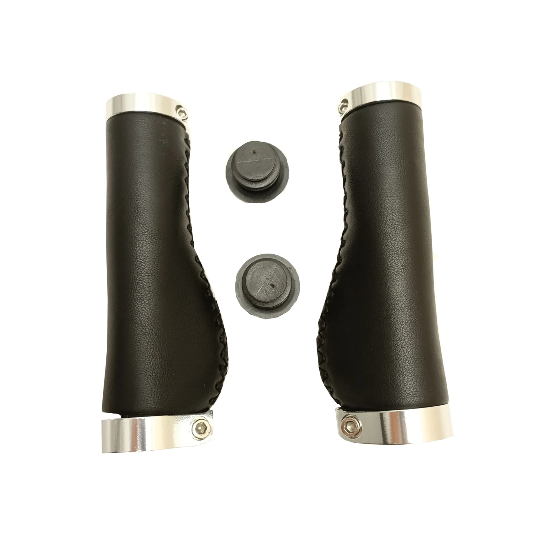 Falkx Ergonomische Fietshandvatten - Zwart Leer 137 MM