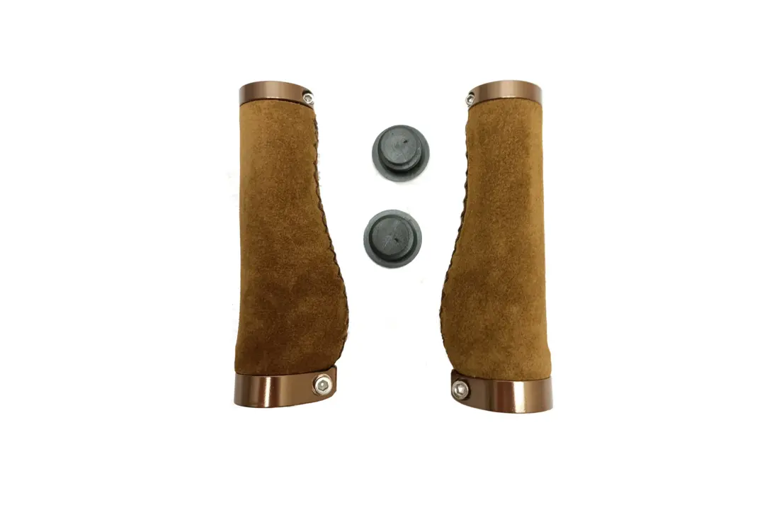 Falkx Ergonomische Fietshandvatten - Bruin Suede 137 MM