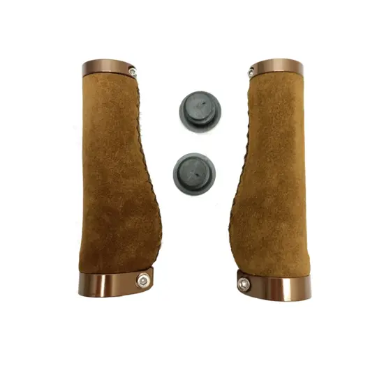 Falkx Ergonomische Fietshandvatten - Bruin Suede 137 MM