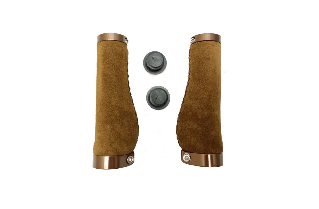 Falkx Ergonomische Fietshandvatten - Bruin Suede 137 MM