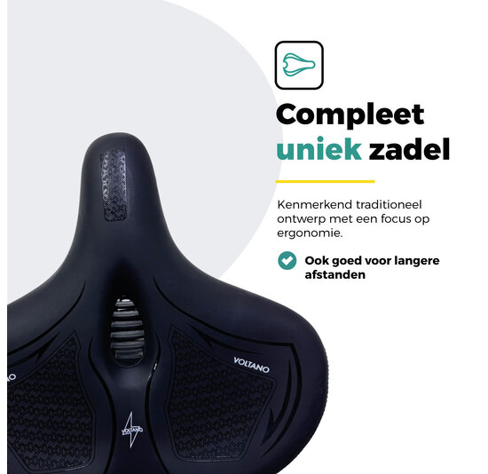 Voltano XXXL Fietszadel Cross - Zwart - Uitsparing