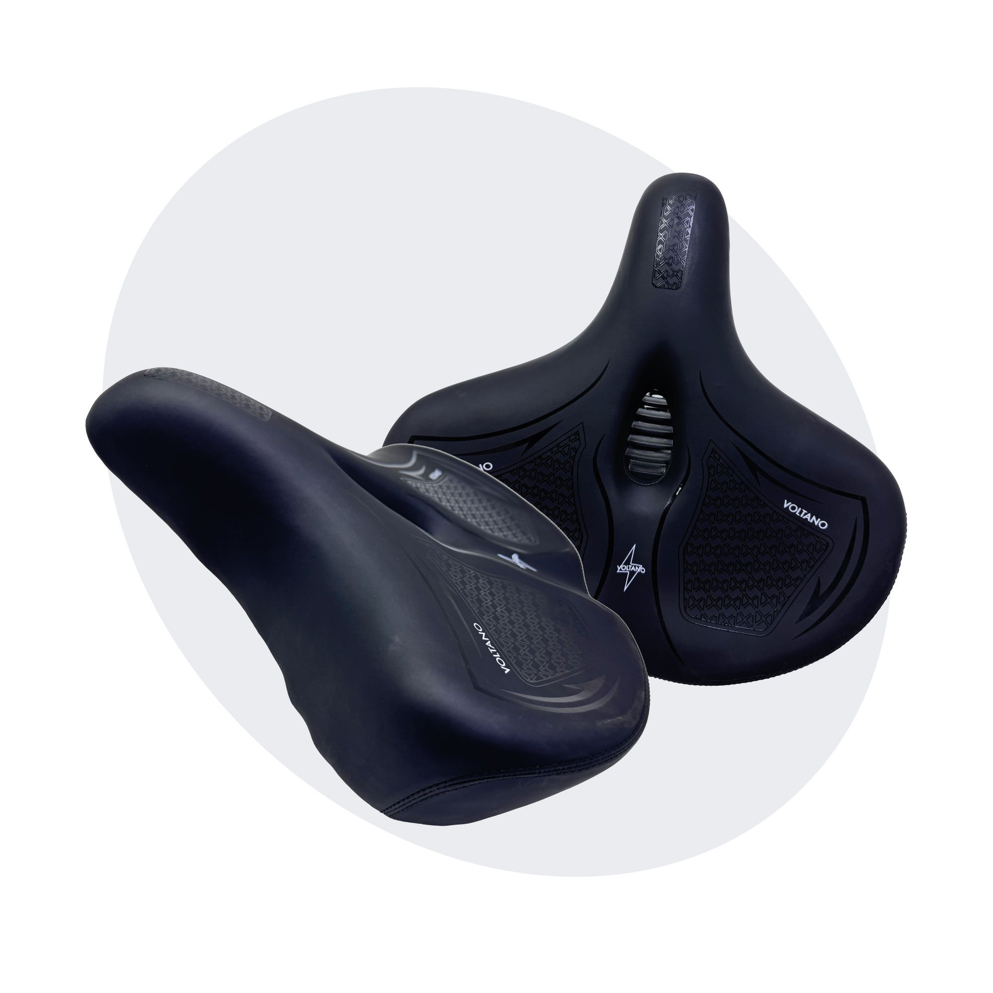 Voltano XXXL Fietszadel Cross - Zwart - Uitsparing