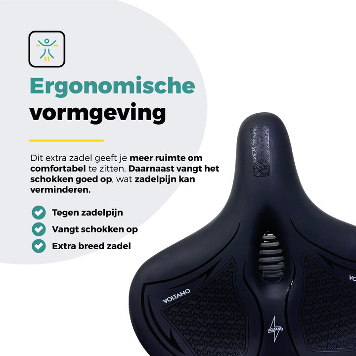 Voltano XXXL Fietszadel Cross - Zwart - Uitsparing