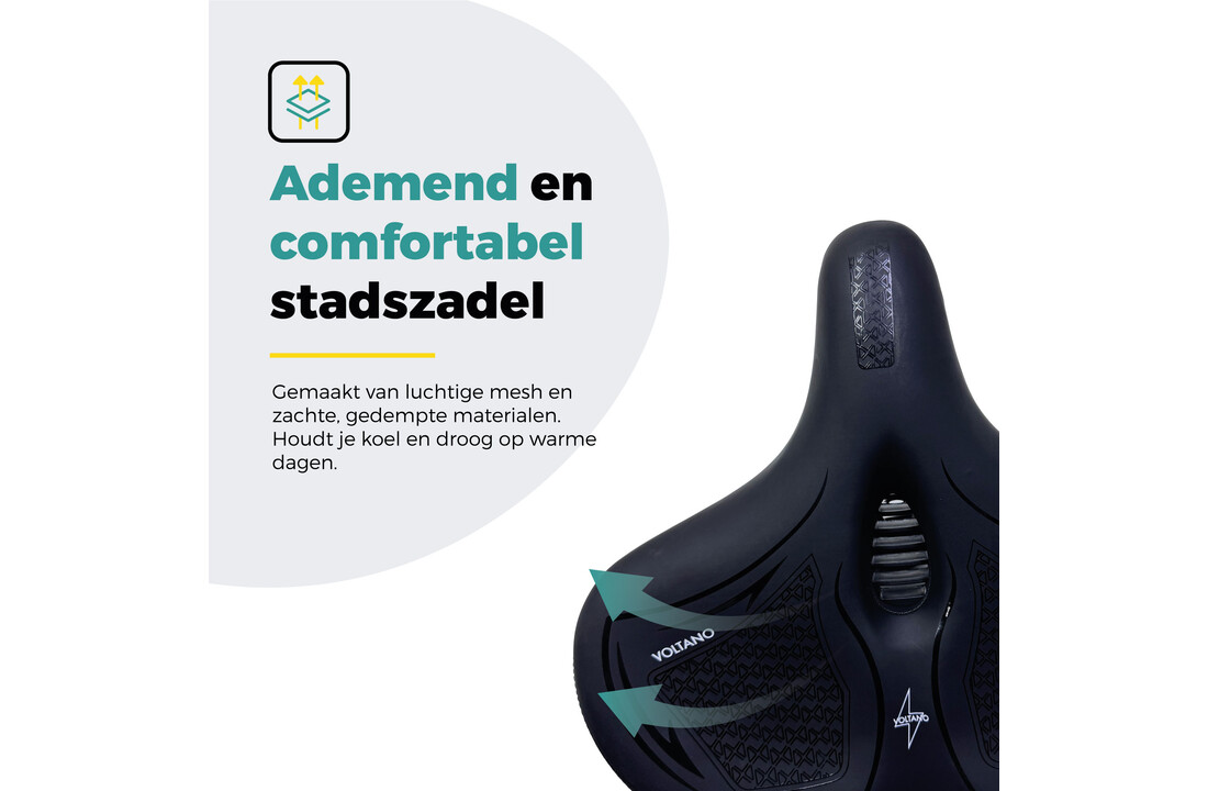 Voltano XXXL Fietszadel Cross - Zwart - Uitsparing