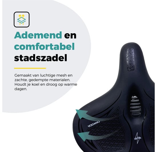 Voltano XXXL Fietszadel Cross - Zwart - Uitsparing