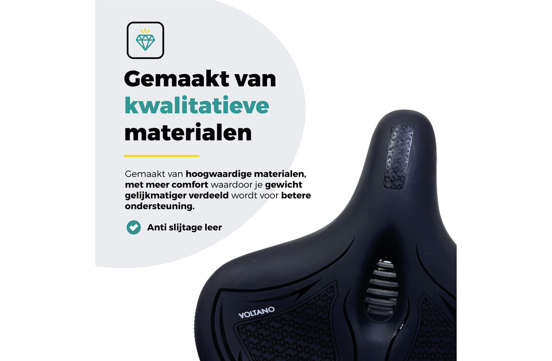 Voltano XXXL Fietszadel Cross - Zwart - Uitsparing