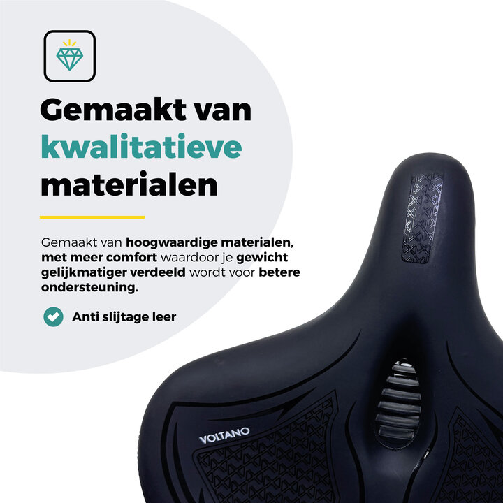 Voltano XXXL Fietszadel Cross - Zwart - Uitsparing