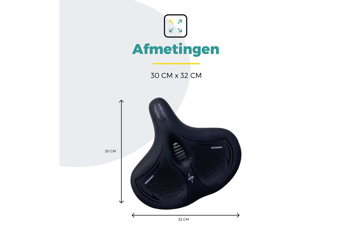 Voltano XXXL Fietszadel Cross - Zwart - Uitsparing