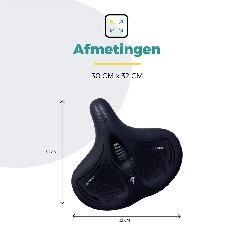 Voltano XXXL Fietszadel Cross - Zwart - Uitsparing