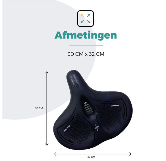 Voltano XXXL Fietszadel Cross - Zwart - Uitsparing