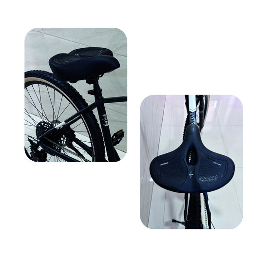 Voltano XXXL Fietszadel Cross - Zwart - Uitsparing