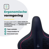 Voltano XXXL Fietszadel Stripes - Zwart / Rood