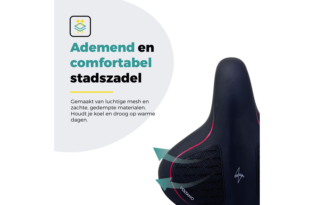 Voltano XXXL Fietszadel Stripes - Zwart / Rood