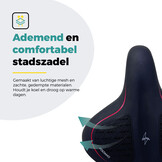 Voltano XXXL Fietszadel Stripes - Zwart / Rood