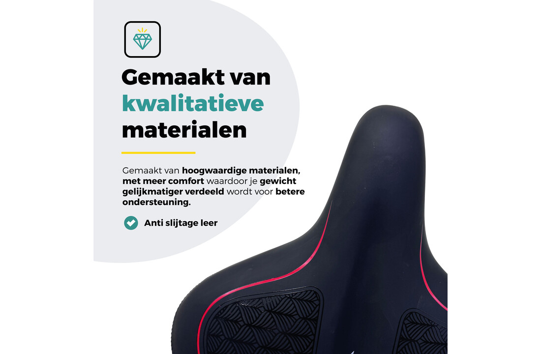 Voltano XXXL Fietszadel Stripes - Zwart / Rood