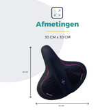 Voltano XXXL Fietszadel Stripes - Zwart / Rood