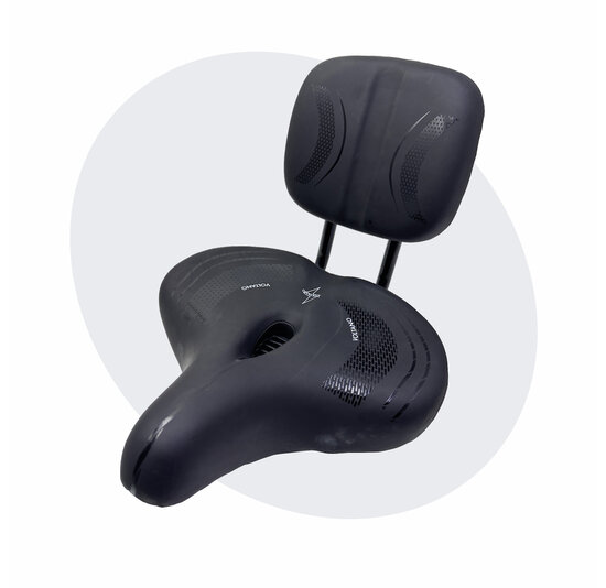 Voltano Fietszadel Relax Plus Met Rugsteun / Rugleuning - Zwart