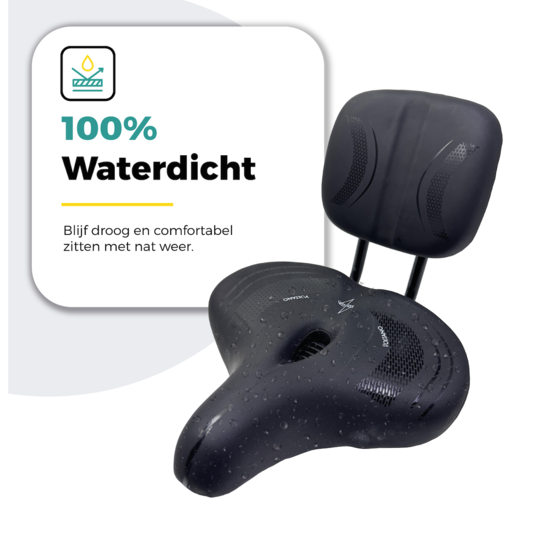 Voltano Fietszadel Relax Plus Met Rugsteun / Rugleuning - Zwart