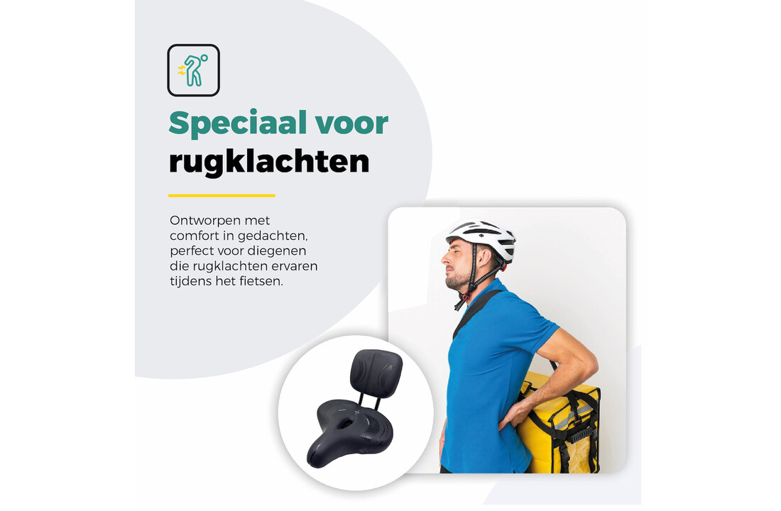 Voltano Fietszadel Relax Plus Met Rugsteun / Rugleuning - Zwart