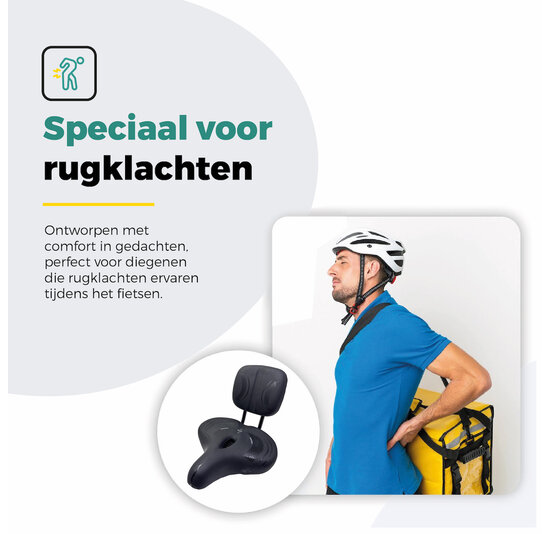 Voltano Fietszadel Relax Plus Met Rugsteun / Rugleuning - Zwart