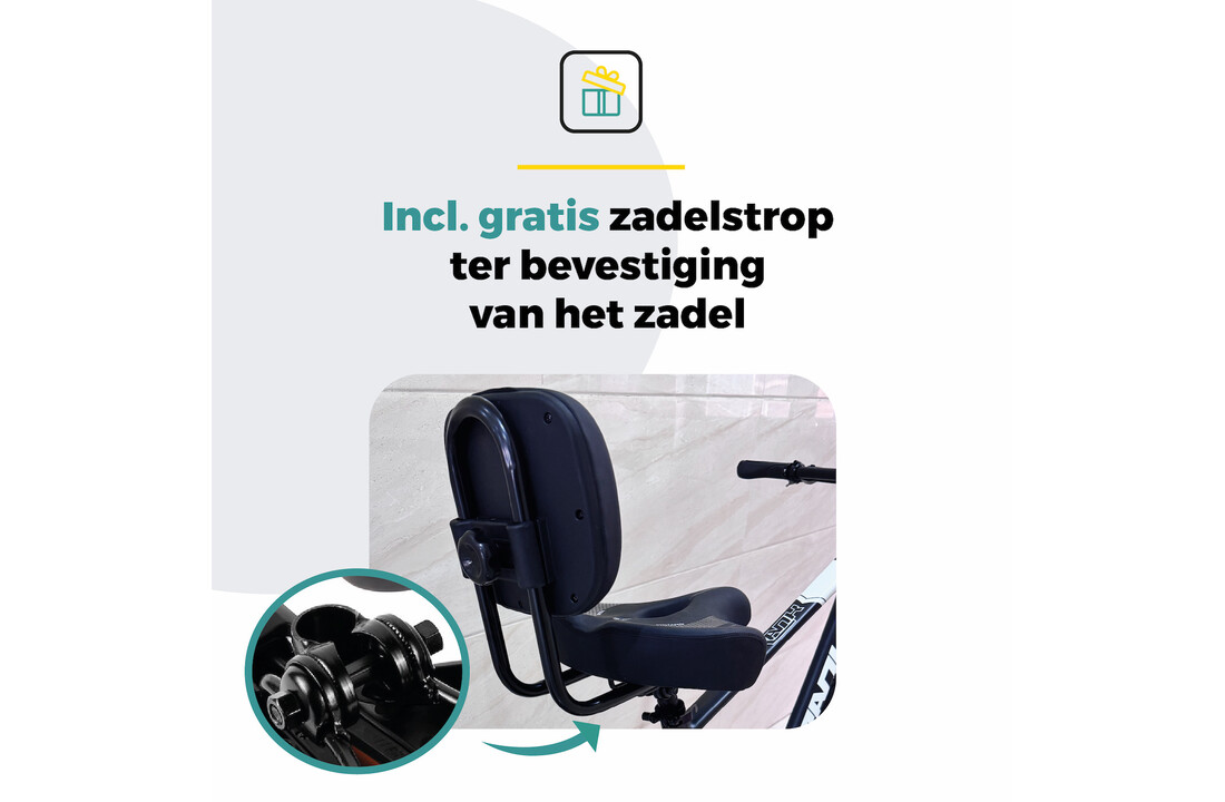 Voltano Fietszadel Relax Plus Met Rugsteun / Rugleuning - Zwart