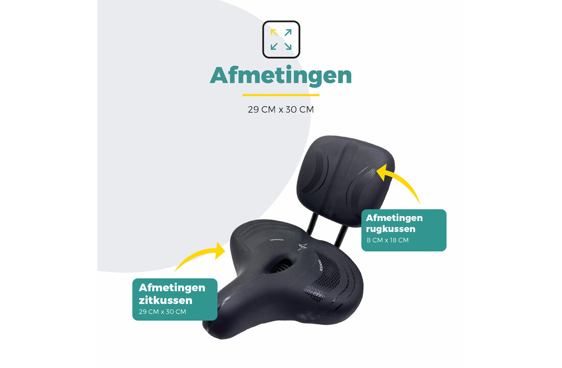 Voltano Fietszadel Relax Plus Met Rugsteun / Rugleuning - Zwart
