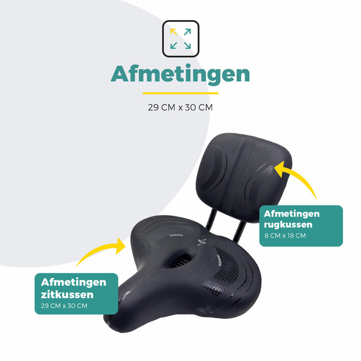 Voltano Fietszadel Relax Plus Met Rugsteun / Rugleuning - Zwart