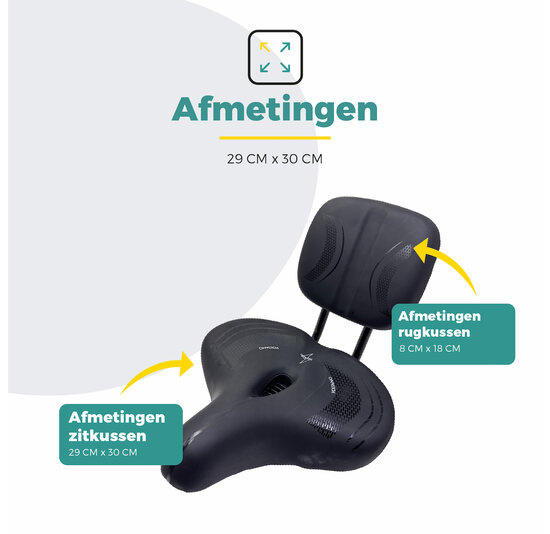 Voltano Fietszadel Relax Plus Met Rugsteun / Rugleuning - Zwart