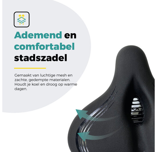 Voltano XXXL Fietszadel - Medicus - Zwart - Uitsparing