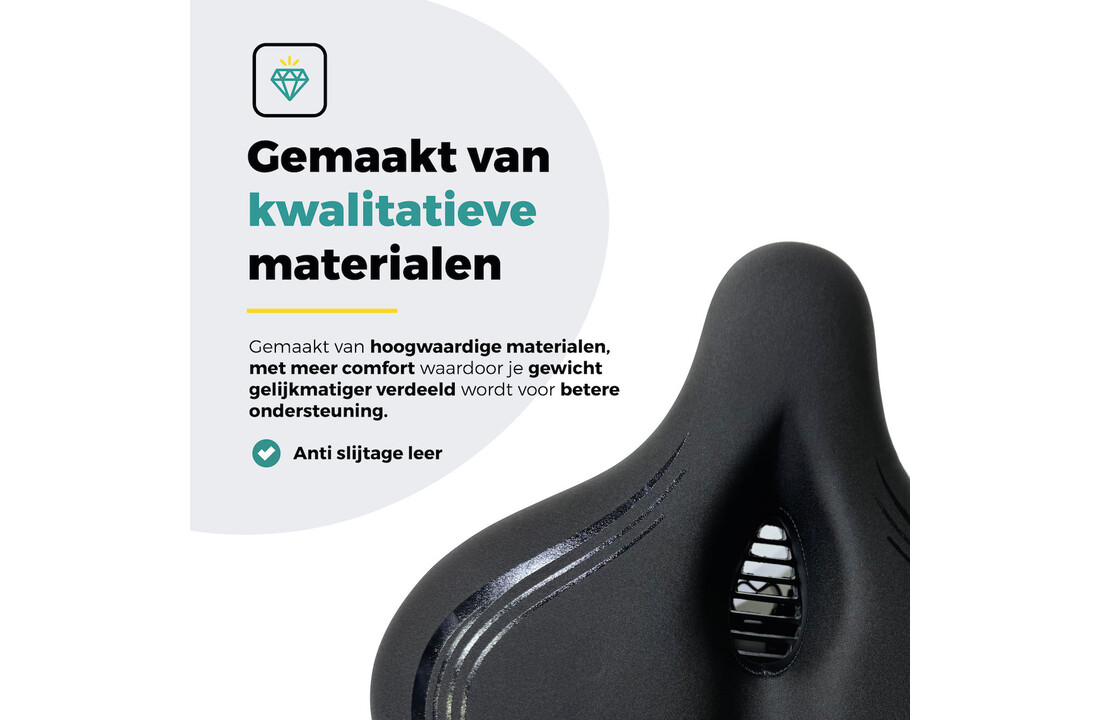 Voltano XXXL Fietszadel - Medicus - Zwart - Uitsparing