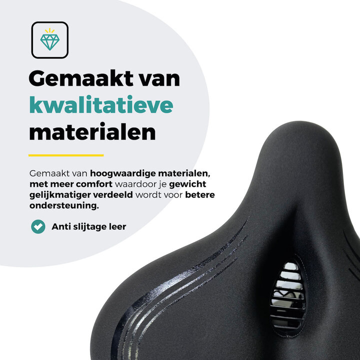 Voltano XXXL Fietszadel - Medicus - Zwart - Uitsparing