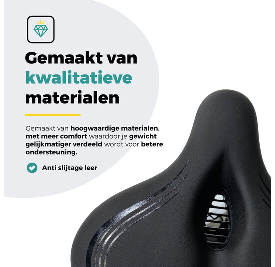 Voltano XXXL Fietszadel - Medicus - Zwart - Uitsparing