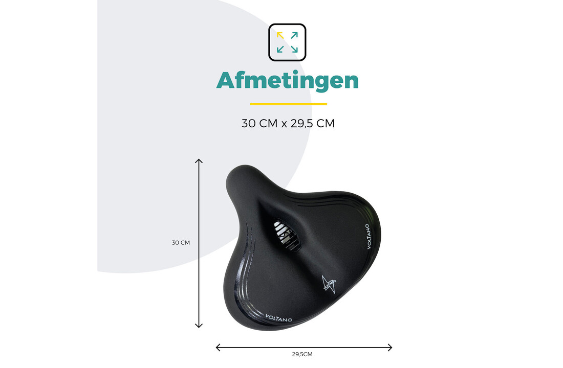 Voltano XXXL Fietszadel - Medicus - Zwart - Uitsparing