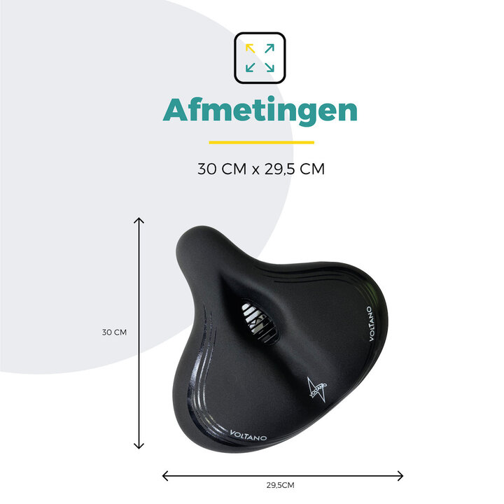 Voltano XXXL Fietszadel - Medicus - Zwart - Uitsparing