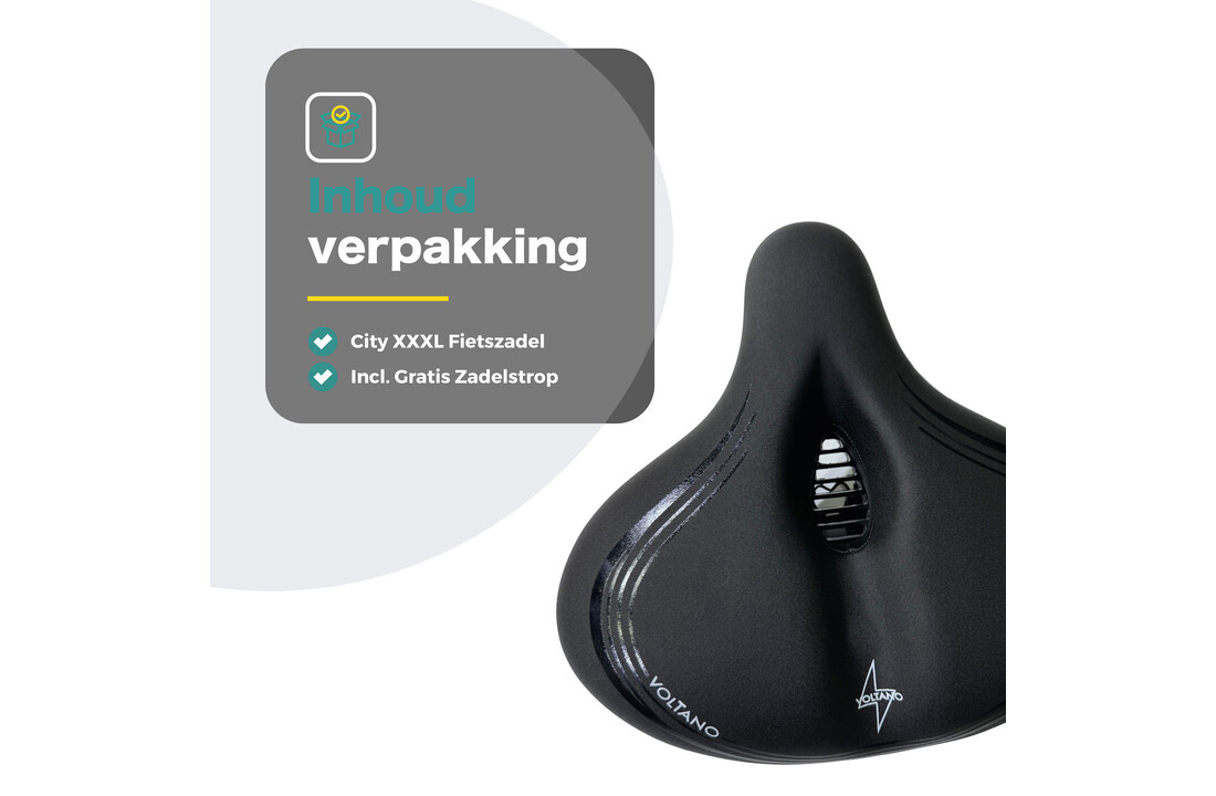 Voltano XXXL Fietszadel - Medicus - Zwart - Uitsparing