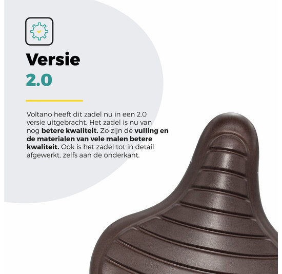 Voltano Drifter Fietszadel Wave 2.0 - Donkerbruin