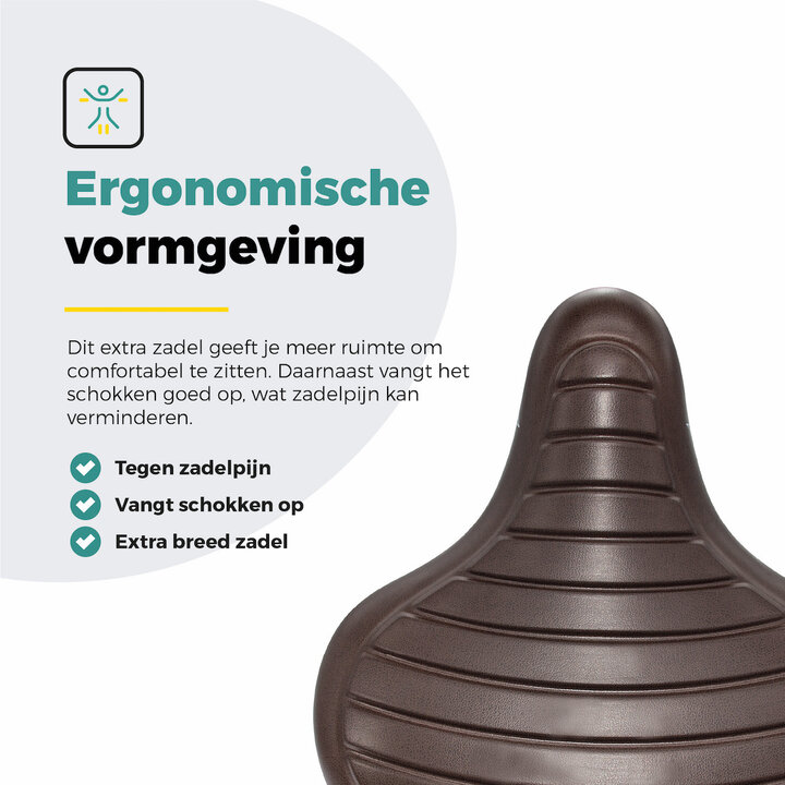 Voltano Drifter Fietszadel Wave 2.0 - Donkerbruin