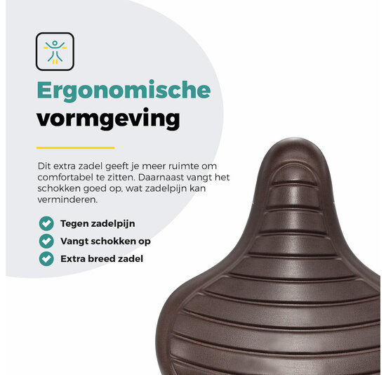 Voltano Drifter Fietszadel Wave 2.0 - Donkerbruin