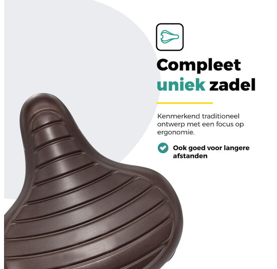 Voltano Drifter Fietszadel Wave 2.0 - Donkerbruin