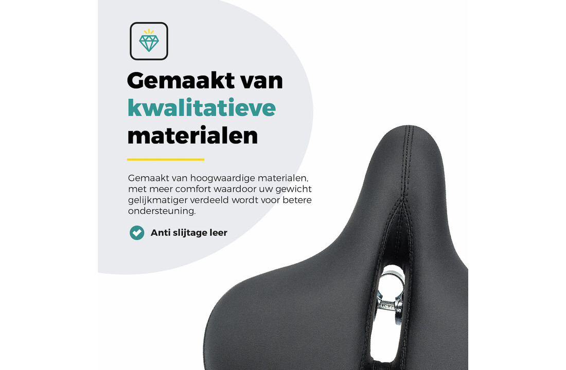 Voltano XXXL Fietszadel - Big City - Zwart - Uitsparing