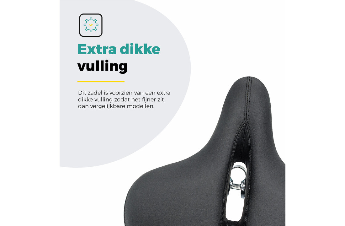 Voltano XXXL Fietszadel - Big City - Zwart - Uitsparing